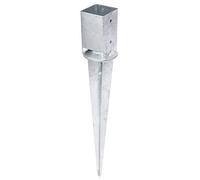 Alberts 208110 Anclaje para enterrar | Para postes de madera cuadrados, con posibilidad reajuste | Galvanizado en caliente | 91 x 91 mm | Longitud total 750 mm