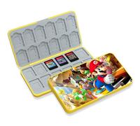 Funda de Switch Tarjetas, Compatible con Switch Juegos & 24 Tarjetas de Micro SD, Caja de Almacenamiento de Tarjetas de Juego para Switch, OLED y Lite, Revestimiento de Silicona (24C)