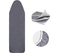 Funda de Tabla de Planchar para una Anchura de (34-46 cm) y una Longitud de (115-130 cm) Tablero, 100% algodón, para Central de Vapor con Gruesa Espuma y muletón, Negro