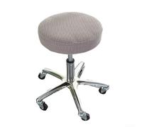 Funda de taburete redonda para muebles de hogar y jardín, protector elástico para sillas giratorias y elevadoras, lavable a máquina, antiarañazos, se adapta a 28-38 cm de diámetro (gris claro)