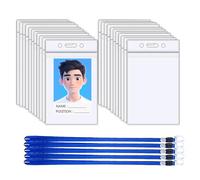 Funda De Tarjeta Identificación,Tiuxiu 50 Piezas Funda De Tarjeta Con Cordón De Cuello Transparente Impermeable de Plástico Lanyard Con Gancho Giratorio Adecuado Para Empresas Fábricas Escuelas
