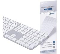 Funda de Teclado Compatible con iMac de 24 Pulgadas Magic Keyboard (Modelo A3119 versión Touch ID, Larga, con Teclado numérico) Diseño de Teclado Español (Transparente)