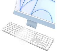 Funda de Teclado para Apple Magic Keyboard con Touch ID y Teclado numérico Modelo A2520, para iMac 2023 2021 de 24 Pulgadas M3 M1 Chip y Mac Studio 2022 Ultra Delgada HD Transparente Cubierta