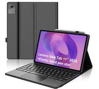 Funda de teclado para Lenovo Idea Tab de 11 pulgadas 2025, funda de piel sintética con soporte para bolígrafo, teclado inalámbrico desmontable magnético con retroiluminación de 7 colores, para Lenovo