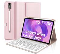 Funda de teclado para Lenovo Idea Tab Pro, teclado Bluetooth recargable inalámbrico desmontable delgado con soporte multiángulo con soporte para bolígrafo S, 4