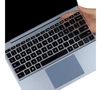 Funda de teclado para Microsoft Surface Laptop Go 3/2 de 12.4 pulgadas con pantalla táctil, funda de silicona para teclado (no compatible con 10.5 pulgadas) -Bk