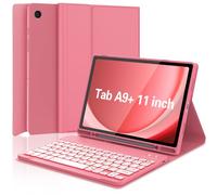 Funda de teclado para Samsung Galaxy Tab A9 Plus 5G de 11 pulgadas 2023 (SM-X210/X216/X218), teclado desmontable retroiluminado de 7 colores, Bluetooth, funda inteligente con soporte para bolígrafo S