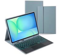 Funda de teclado para Samsung Galaxy Tab S10 FE+ (13.1 pulgadas) SM-X620 | SM-X626B, teclado inalámbrico Bluetooth, teclado retroiluminado, mouse táctil
