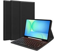 Funda de teclado para Samsung Galaxy Tab S10 FE+ Plus de 13.1 pulgadas 2025, funda protectora magnética con soporte S-Pen, teclado Bluetooth inalámbrico desmontable, color negro