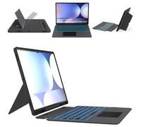 Funda de teclado para Samsung Galaxy Tab S10 Ultra/S9 Ultra/S8 Ultra de 14.6 pulgadas, teclado retroiluminado de 7 colores con panel táctil inteligente, funda desmontable con soporte para S-Pen