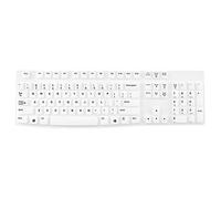 Funda de teclado para teclado Logitech K120 y MK120 ergonómico USB de escritorio, diseño estadounidense, impermeable, antipolvo, protección mejorada y durabilidad (blanco)