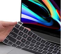 Funda de teclado ultrafina para MacBook Pro 2024-2020 de 13 pulgadas modelo A2338 M2 M1 A2289 A2251 con Touch Bar y Touch ID, MacBook Pro 16 A2141 2020 2019 Funda de teclado de silicona, color negro