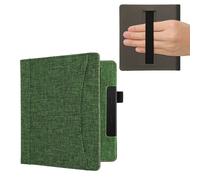 kwmobile Funda Compatible con Amazon Kindle Oasis 10. Generation - Carcasa de Tela con Tapa y Bolsillo Delantero Verde