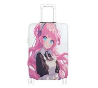 Funda de tela elástica para equipaje, antiarañazos, funda elástica para maleta, para equipaje de 18 a 32 pulgadas, Anime Maid, melocotón, M 22-24 in