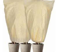 Funda de tela no tejida diseñada para fresas, tomates, patatas y otros cultivos con cremallera y cordón (60 x 80 cm)