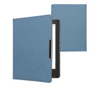 kwmobile Carcasa Compatible con Kobo Aura H2O Edition 1 - Funda para Libro electrónico de Tela Vaquera con Solapa y Cierre de imán