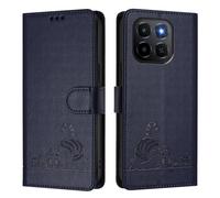 Funda de teléfono compatible con Honor X6C con soporte, ranuras para tarjetas, parachoques de silicona, a prueba de golpes, funda protectora de piel tipo cartera con tapa para honor X6C, color azul