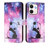 Funda de teléfono compatible con OPPO A5X 4G Abroad/OPPO A5X 5G Abroad duradera y ligera de piel sintética tipo cartera para teléfono, funda tipo cartera a prueba de golpes, funda delgada, panda