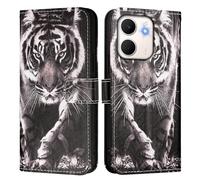 Funda de teléfono compatible con OPPO A5X 4G Abroad/OPPO A5X 5G Abroad duradera y ligera de piel sintética tipo cartera para teléfono, funda tipo cartera a prueba de golpes, funda delgada, tigre
