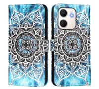 Funda de teléfono compatible con OPPO A5X 4G Abroad/OPPO A5X 5G Abroad duradera y ligera de piel sintética, funda tipo cartera para teléfono, a prueba de golpes, funda delgada, diseño de mandala