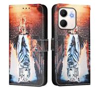 Funda de teléfono compatible con OPPO A5X 4G Abroad/OPPO A5X 5G Abroad Funda de piel sintética duradera y ligera tipo cartera para teléfono móvil con tapa a prueba de golpes, carcasa delgada, gato y