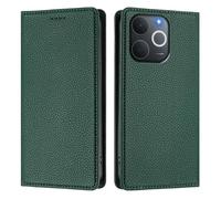 Funda de teléfono compatible con Realme Note 70 4G/Note 70T 4G/Narzo 80 Lite 4G/C71 4G, funda india tipo cartera con 3 ranuras para tarjetas, soporte, bloqueo RFID, color verde