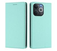 Funda de teléfono compatible con Realme Note 70 4G/Note 70T 4G/Narzo 80 Lite 4G/C71 4G, funda india tipo cartera con 3 ranuras para tarjetas, soporte, bloqueo RFID, verde menta