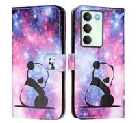 Funda de teléfono compatible con Realme V70 5G Relme 14X Global/REALME C75 5G Funda de piel sintética duradera y ligera tipo cartera para teléfono con tapa a prueba de golpes, funda delgada, panda