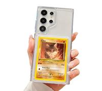 Funda de teléfono con pantalla de tarjetas coleccionables para Samsung | PTCG/Picture Display Top Loaders y fundas | Compatible con tarjetas PTCG, Sports, One Piece, Magic (transparente, Samsung