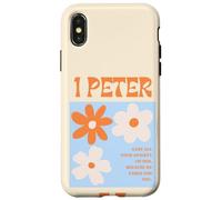 Funda de teléfono cristiana floral con versículo bíblico estético Carcasa para iPhone X/XS