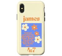 Funda de teléfono cristiana floral con versículo bíblico estético Carcasa para iPhone X/XS