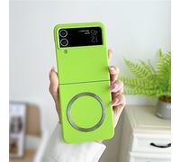 Funda de teléfono de Carga inalámbrica magnética Candy para Samsung Galaxy Z Flip 3 Z Flip 4 Funda Bonita Carcasa rígida de Parachoques, Verde Fluor, para Z Flip 3