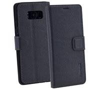 Funda De Teléfono De Cuero Verdadero Plegable En Gris Para Samsung Galaxy S8