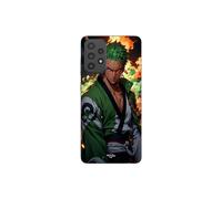 Funda de teléfono - MANIACASE - Galaxy A72 - One Piece Zoro - arte 3D - silicona negra