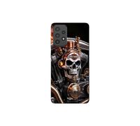 Funda de teléfono - MANIACASE - Samsung Galaxy A53 - Silicona TPU - Negro - Cabeza de muerto mecánica