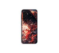 Funda de teléfono - MANIACASE - Samsung Galaxy A57 - Silicona TPU - One Piece Luffy enfadado - Negro
