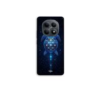 Funda de teléfono - MANIACASE - Xiaomi Redmi Note 15 5g - Silicona TPU - Tortuga cósmica flor de vida - Negro