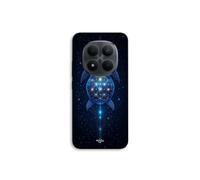 Funda de teléfono - MANIACASE - Xiaomi Redmi Note 15 Pro Plus 5G - Silicona TPU - Tortuga cósmica Flor de vida - Negro