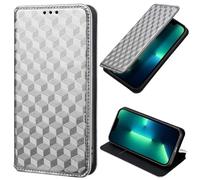Funda de teléfono para Moto Edge 5G 2024 con purpurina y soporte plegable, de piel sintética, a prueba de golpes, con ranuras para tarjetas, cierre magnético para Moto Edge 5G 2024, color blanco