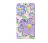 Funda de teléfono para OPPO A38 4G/A18 con tarjetero de crédito, funda de piel de poliuretano termoplástico con diseño de flores de alta calidad, soporte magnético, funda tipo cartera para OPPO A38