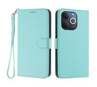 Funda de teléfono para Realme Note 70 4G/Note 70T 4G/Narzo 80 Lite 4G/C71 4G India, piel sintética, plegable, función atril, magnética, con bloqueo RFID, tarjetero de crédito, verde menta