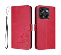 Funda de teléfono para ZTE Blade V70, cartera de piel sintética con bloqueo RFID, ranuras para tarjetas, soporte para laptop, a prueba de golpes, compatible con ZTE Blade V70, color rojo rosa