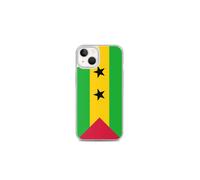 Funda de teléfono - PIXELFORMA - iPhone 13 - Bandera de Santo Tomé y Príncipe - Flexible - Transparente