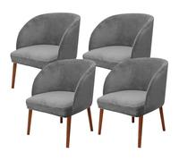 Funda de Terciopelo con Respaldo Curvo Y Acento Moderno para Silla de Comedor Funda para Sillón con Respaldo Redondo 4 Piezas Funda Protectora para Silla de Oficina para Cocina Sala de Estar 08