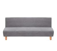 Funda de terciopelo de alta elasticidad para sofá Sper de 2 a 3 plazas, sin reposabrazos y plegable, protector gris Slish para decoración del hogar y renovación de la piel