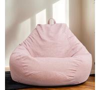 Funda de terciopelo lavable para puf extraíble y gruesa con cremallera, para silla de adulto, sala de estar, oficina y dormitorio, color rosa, 80 x 90 cm