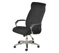 Funda de terciopelo para silla de oficina, elástica, protector de asiento giratorio, color negro, tamaño madre, ideal para uso en la oficina y el hogar