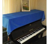 Funda de terciopelo vertical para piano con colgante de borla, protector de piano y taburete, tela suave y moderna decorada para instrumentos musicales (54.3 x 82.5 pulgadas, azul)