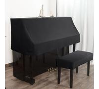 Funda de terciopelo vertical para piano, protector de piano suave y duradero con funda de taburete, funda de accesorios de piano decorada moderna para el hogar, la escuela, tienda (funda de piano L,