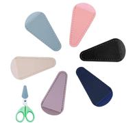 Funda de tijera, 40 fundas de punta de tijera, protector de seguridad de cuero para manualidades para costura y protección de herramientas de manualidades (azul oscuro)